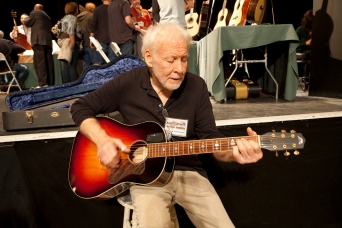 Bruce Ackerman checking out an acoustic.
