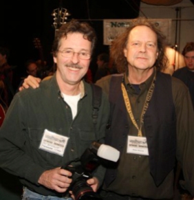 Baker Rorick, (right) creator of the Woodstock Luthiers Invitational and Jay Rosenblatt.