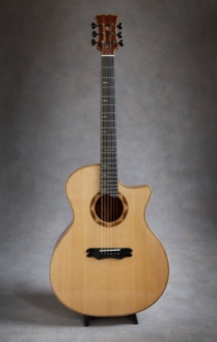 hand built mahogany venetian cutaway acoustic guitar with Sitka Soundboard by Jay Rosenblatt