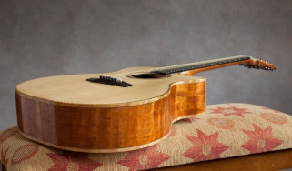 hand built mahogany venetian cutaway acoustic guitar with Sitka Soundboard