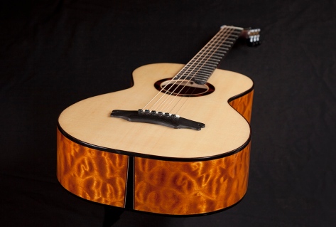 Hand built acoustic parlor guitar by luthier Jay Rosenblatt